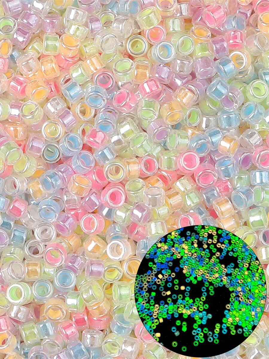 1 件裝時尚夜光 DIY 女裝玻璃珠，適合 DIY 珠寶製作 - 彩色 - 查看 1