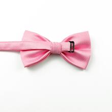 1 Corbata Versátil De Patrón A Cuadros De Color Sólido, Adecuada Para Boda, Celebración, Citas Y Otras Ocasiones - Rosa - Ver 4