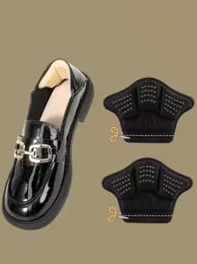 1pair Acrylic Heel Protection Pads, Beige Anti-slip Casual Accessories For Shoes