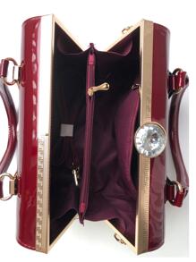 Túi Hộp Letter Decor 2 quai PU, Thanh Lịch Cho Văn Phòng & Nơi Làm Việc - Màu Đỏ Sâu - Xem 6