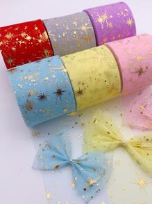 1 cuộn vải tuyn trang trí tiệc họa tiết ngôi sao - Đỏ - Xem 5