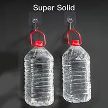 10 móc dính lớn để treo vật nặng 44Ib (Tối đa), móc treo tường không cần đinh, tự dính, trong suốt và có thể tháo rời, không thấm nước và chống rỉ sét, nhiều công dụng cho phòng tắm, nhà bếp gia đình - Trong sáng - Xem 7