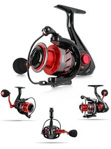 Sougayilang Fishing Reel Ultra Smooth Powerful,13+1BB Spinning Reel,Lightweight Graphite Frame, CNC Aluminum Spool for Freshwater - 紅色 - 查看 2