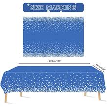 1 pieza Mantel desechable azul plata lunares de plástico PE fiesta picnic restaurante - Azul - Ver 2