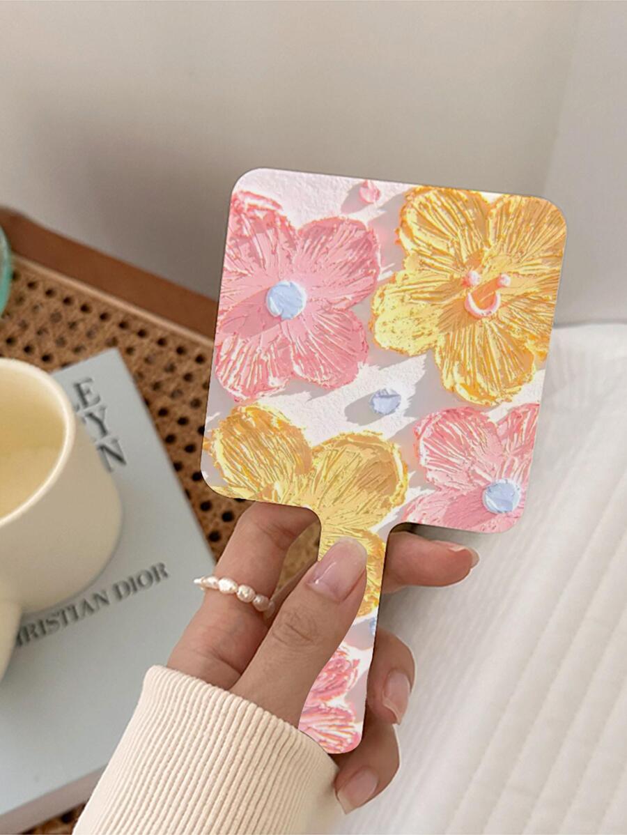 Cosmetic Mirror,Floral Pattern Square Handheld Makeup Mirror Desktop Portable Vanity Mirror For Home And Travel, Vanity Mirror, Living Room Home Bedroom Bathroom House Decor, Travel Stuff, Wedding, Party, Birthday, Gifts For Men Mom Dad Best Friends Teacher, New Years, Accessories, Funny Gift,Makeup,Cheap,Room Decor,Vanity,Travel,Bedroom,Makeup Accessories,Mirror,Vanity Mirror,Mini Mirror,Compact Mirror,Mirror Small,Hand Mirror,Cheap,Stocking Stuffers,Makeup,Makeup Tools,Cheap Stuff,Gifts,Gifts For Women,Christmas Gifts,Giveaways,Travel,Cheap Stuff,Travel Essential - Multicolor - View 1