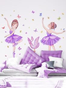 1pc Figure Graphic Wall Sticker, Stickers, Wall Decal, Vinyl Decal For Home Decorations, Spring Decoration Items Refresh Your Home, Festival Decoration Stickers Gifts Birthday Graduation - Multicolor - View 4
