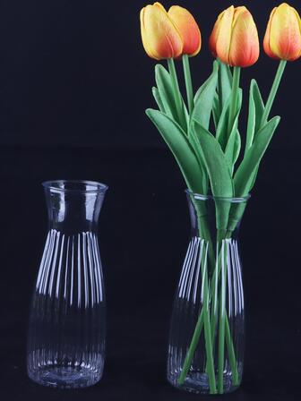 1pc Clear Flower Vase Home Decor Room Decor Glass Vase