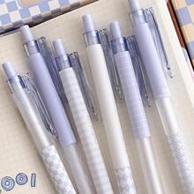 6pcs/set Simple And Fresh Neutral Pens, Random Colors - Blue - View 7