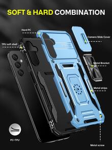 字母圖案磁性手機外殼附支架 - 淺藍色 - 查看 2