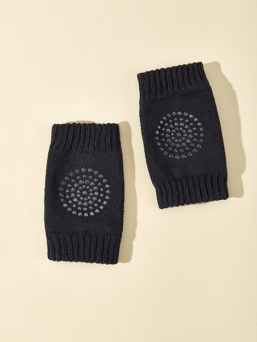 1雙嬰兒素色防滑休閒膝蓋墊適合夏天 - 黑色 - 查看 1