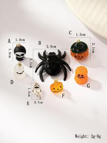 4入組/包搞笑萬聖節南瓜,蜘蛛&鬼形DIY首飾配件 - 彩色 - 查看 3