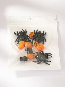 4入組/包搞笑萬聖節南瓜,蜘蛛&鬼形DIY首飾配件 - 彩色 - 查看 4