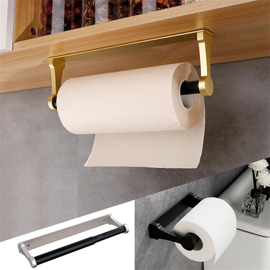 1pc Stainless Steel Tissue Roll Holder, Modern Black Wall Mounted Toilet Paper Holder For Bathroom - Black - View 1
