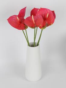 家庭背景幕布裝飾用品人造紅色的棕櫚樹葉仿真花 - 玫紅色 - 查看 4