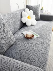 1 Vỏ Bọc Ghế Sofa Jacquard Hình Học Với 1 Vỏ Đệm Mà Không Cần Chất Độn - Màu xám đen - Xem 6