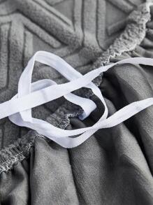 1 Vỏ Bọc Ghế Sofa Jacquard Hình Học Với 1 Vỏ Đệm Mà Không Cần Chất Độn - Màu xám đen - Xem 9