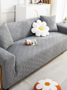 1 Vỏ Bọc Ghế Sofa Jacquard Hình Học Với 1 Vỏ Đệm Mà Không Cần Chất Độn - Màu xám đen - Xem 5