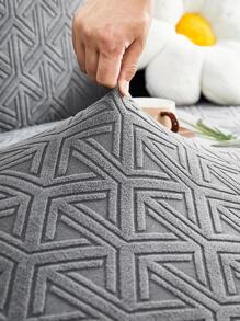 1 Vỏ Bọc Ghế Sofa Jacquard Hình Học Với 1 Vỏ Đệm Mà Không Cần Chất Độn - Màu xám đen - Xem 8