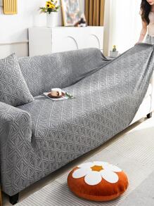 1 Vỏ Bọc Ghế Sofa Jacquard Hình Học Với 1 Vỏ Đệm Mà Không Cần Chất Độn - Màu xám đen - Xem 1