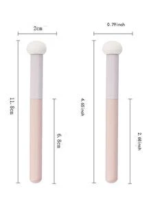 2pcs Mushroom Head Shape Concealer Brush - Pink - View 3