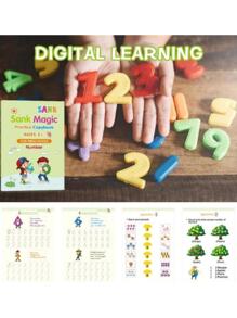 4 libros (bolígrafos gratis) Libro de copia mágica con práctica de escritura borrable y reutilizable, libros de trabajo de caligrafía y escritura a mano como regalo Montessori con diseño de plantilla y ayuda para la práctica de escritura mágica - Multicolor - Ver 6