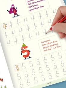 4 libros (bolígrafos gratis) Libro de copia mágica con práctica de escritura borrable y reutilizable, libros de trabajo de caligrafía y escritura a mano como regalo Montessori con diseño de plantilla y ayuda para la práctica de escritura mágica - Multicolor - Ver 8