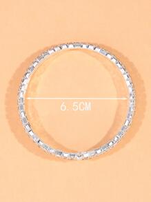 Brazalete elegante con decoración de strass para novia, accesorio de fiesta y Día de San Valentín para mujeres - Plateado - Ver 5