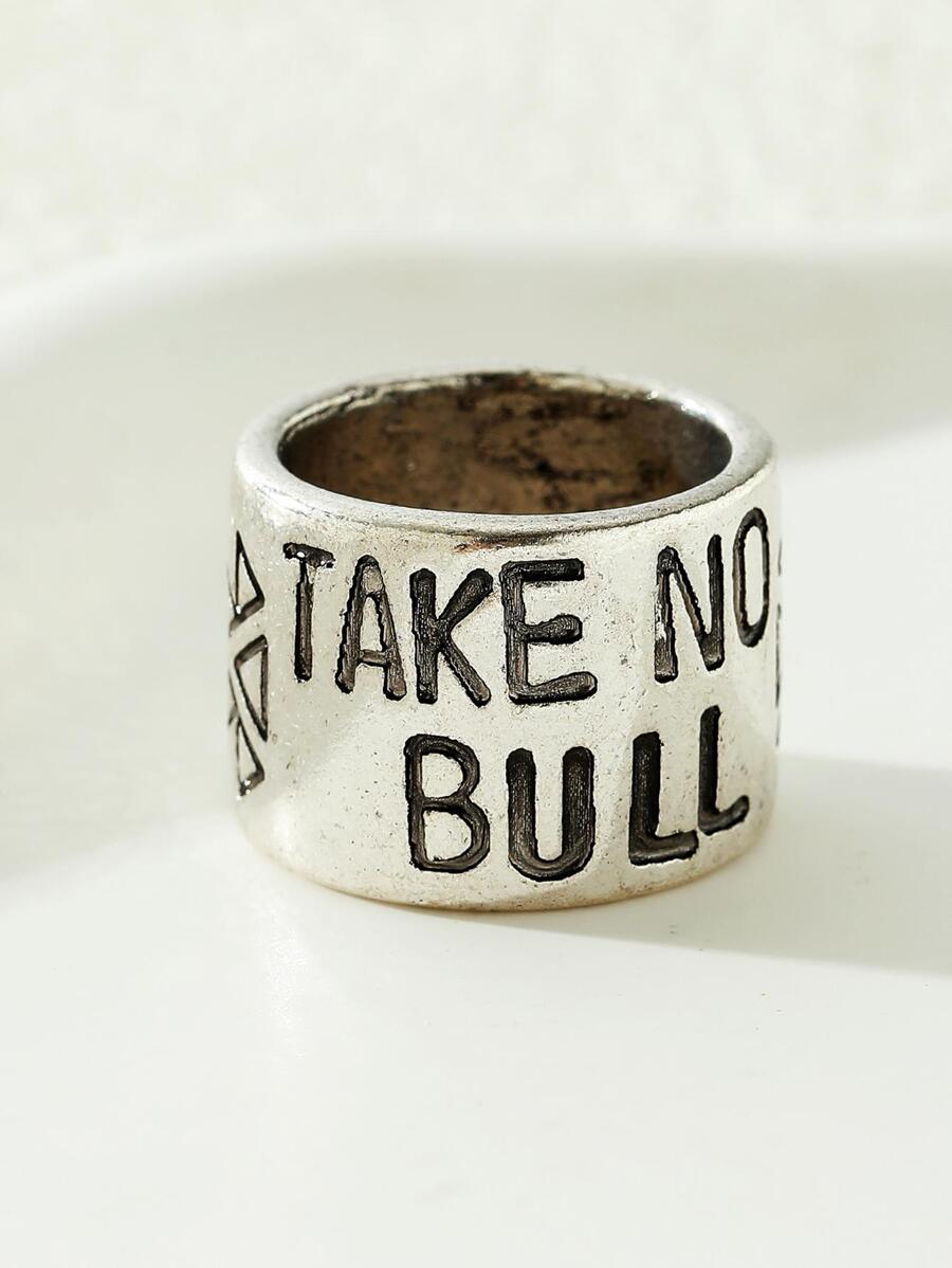 1入組西方風格古董銀顏色戒指適合女士 - 復古銀色 - 查看 1