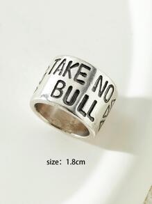 1入組西方風格古董銀顏色戒指適合女士 - 復古銀色 - 查看 3