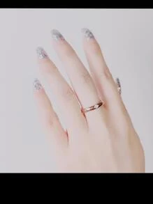 1 chiếc nhẫn thép titan đính đá thời trang, phụ kiện trang sức sang trọng đa năng, nhẫn đôi bằng thép không gỉ độc đáo, nhẫn trơn zirconia cho nam nữ, quà tặng Halloween, quà tặng nhỏ cho Giáng sinh - Hoa hồng vàng - Xem 4