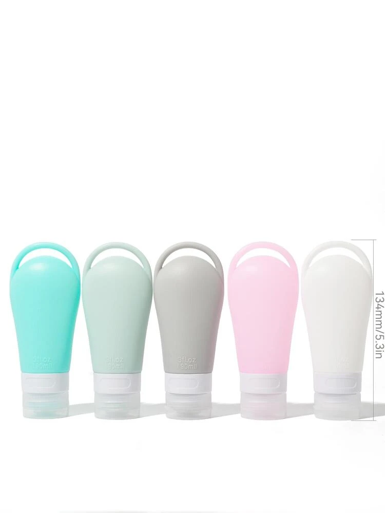 1 יחידה 90 מ"ל בקבוק תחליב סיליקון, מיכל אחסון קוסמטי נייד מסוג סחיטה - ורוד - ראה 1