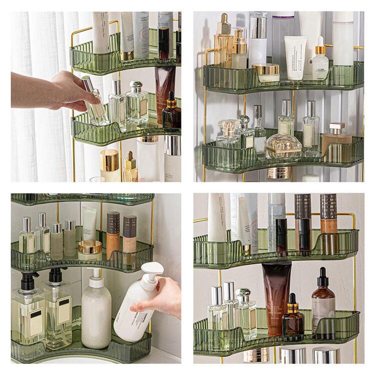 3 Tier Skin Care Vanity Counter Top Organizer, Makeup Brush Holder Organizer, Perfume Trays For Dresser,Gifts For Mom,Girls,Women.For New Year,Valentines Gfts,Wedding Gifts - Dark Green - View 6