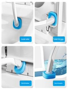 1 set Cepillo de baño desechable - Azul y blanco - Ver 6