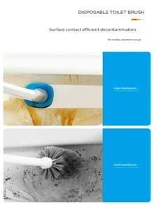 1 set Cepillo de baño desechable - Azul y blanco - Ver 4