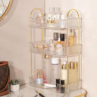 3層護膚梳妝台檯面收納盒,化妝刷收納盒,香水托盤,適用於梳妝台,適合送給媽媽、女孩和女性。新年、情人節禮物、結婚禮物