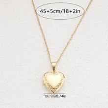 Mulheres Garotas Medalhão Colar Aço Inoxidável Prata / Ouro Cor Foto Foto Personalizado Presente Personalizado Love Coração Imagem Colares