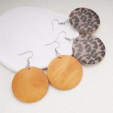 1雙耳墜套裝輕便長款懸垂耳環適合女士女孩 - 豹 - 查看 1