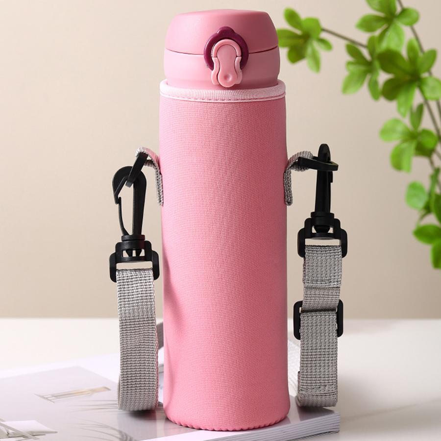 1 Bình Nước Giá Đỡ Bình Nước Có Dây Đeo Vai - Hồng - Xem 1
