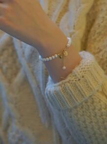 2入組精緻拋光不鏽鋼心型黑綠編織手鍊，為小孩婚禮新娘珠寶禮物的絕佳之選 - 彩色 - 查看 4