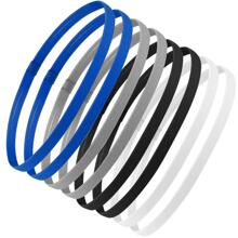 8 件男孩運動髮帶,彈性運動頭帶防滑,兒童和男士細頭帶,足球跑步健身運動髮帶,黑色、白色、藍色、灰色 - 彩色 - 查看 1