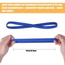 8 件男孩運動髮帶,彈性運動頭帶防滑,兒童和男士細頭帶,足球跑步健身運動髮帶,黑色、白色、藍色、灰色 - 彩色 - 查看 3