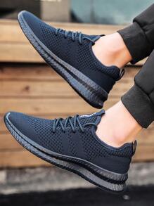 DaoLxi 男士運動鞋，輕盈透氣網布跑鞋，防滑步行鞋，舒適休閒運動鞋，適合工作和鍛煉 - 藏蓝色 - 查看 7