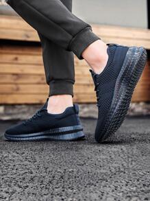 DaoLxi 男士運動鞋，輕盈透氣網布跑鞋，防滑步行鞋，舒適休閒運動鞋，適合工作和鍛煉 - 藏蓝色 - 查看 6