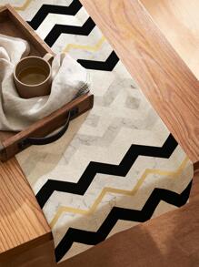 Chevron Pattern Table Runner - Multicolor - View 1