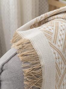 木耳邊幾何樣式野餐墊 - 彩色 - 查看 3