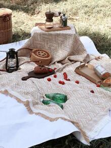 木耳邊幾何樣式野餐墊 - 彩色 - 查看 7