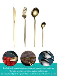 21入組不銹鋼餐具套裝在禮物盒,包括叉,湯匙,茶匙,刀,理想適用於戶外露營,野餐,家庭,餐廳和送禮