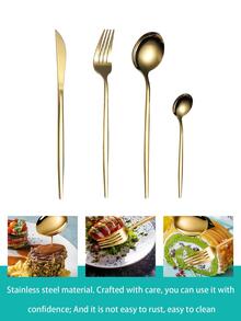 21入組不銹鋼餐具套裝在禮物盒,包括叉,湯匙,茶匙,刀,理想適用於戶外露營,野餐,家庭,餐廳和送禮