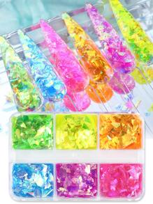 1 hộp kim sa trang trí móng tay bất đối xứng - Nhiều màu - Xem 3