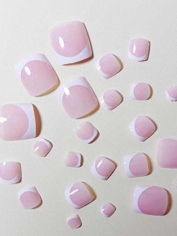 Upgrade Your Look With 24pcs Classic Short Square French Style Full